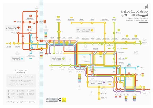 Mapa de la estación de autobuses de El Cairo