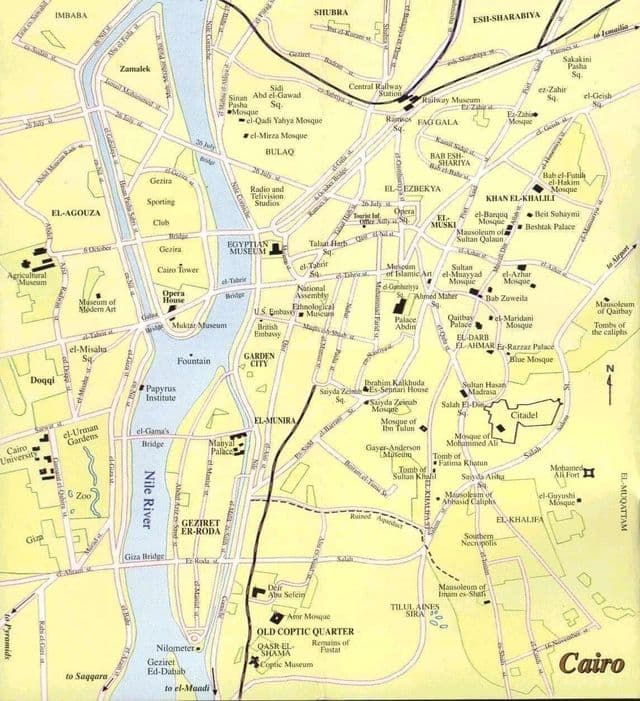 Mapa de las calles de El Cairo