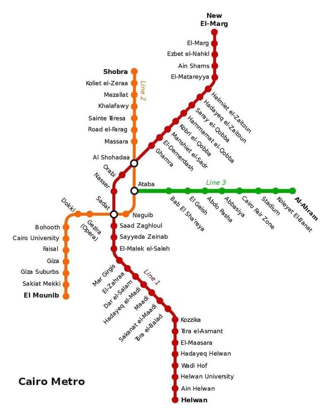 Mapa de la estación de metro de El Cairo