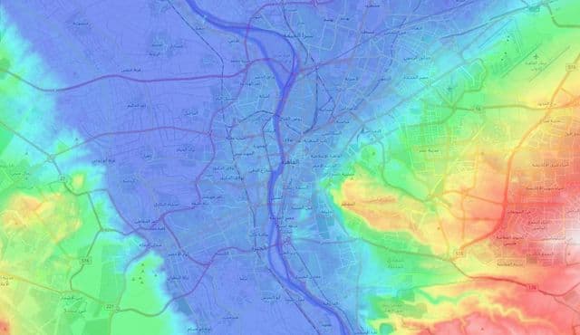 Mapa de elevación de El Cairo