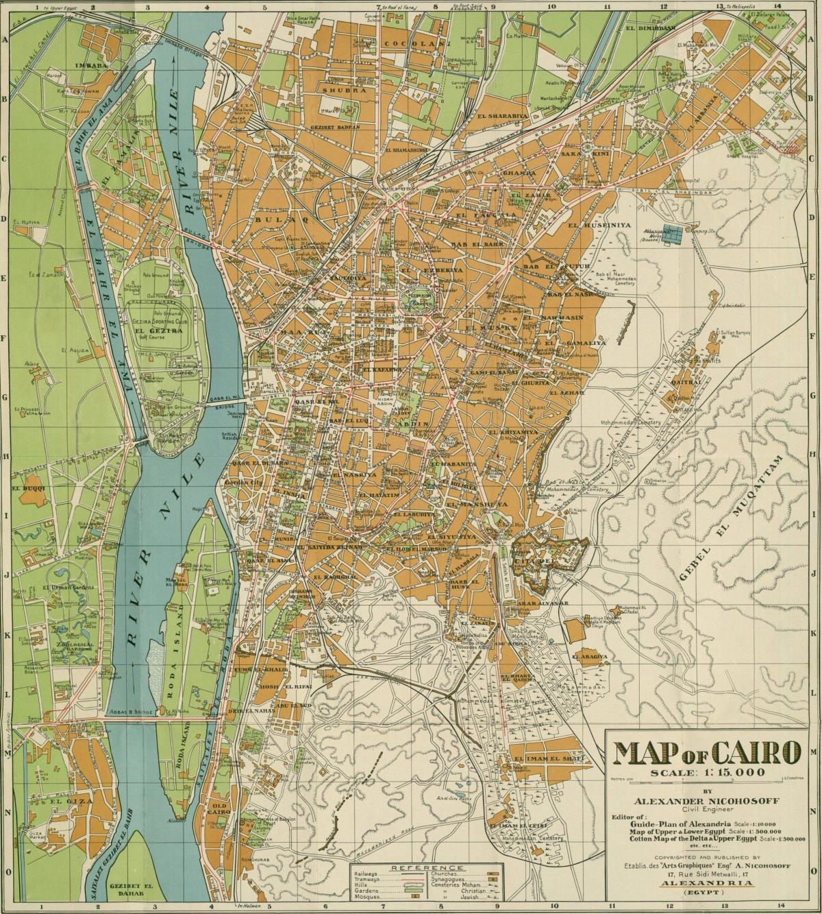 Mapa histórico de El Cairo