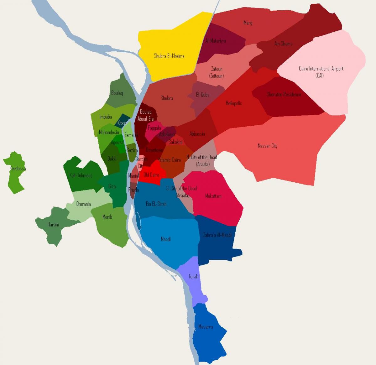 Mapa del distrito de El Cairo
