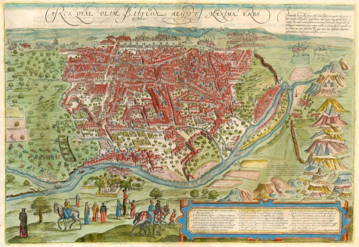 Mapa antiguo de El Cairo