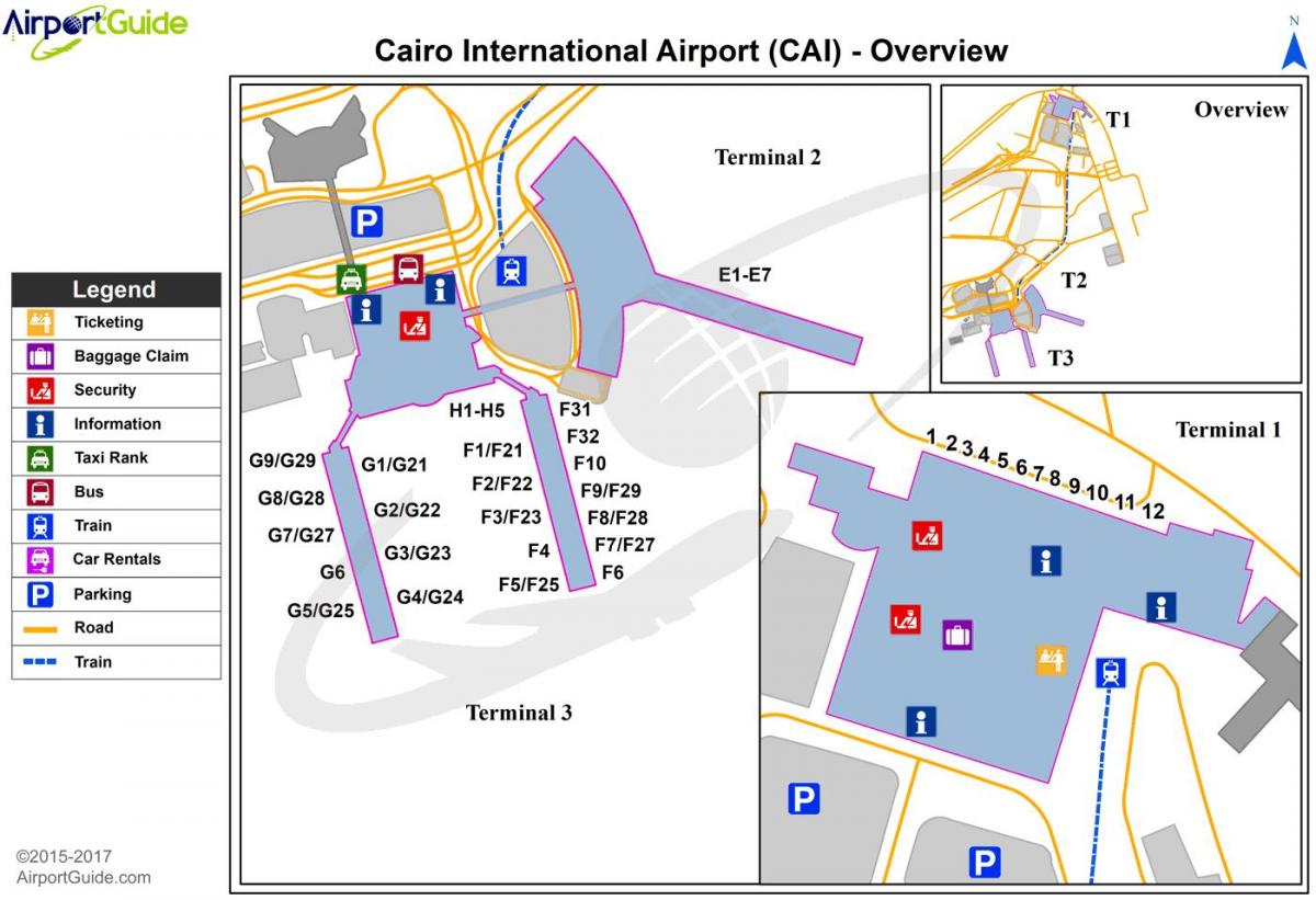 Mapa de la terminal del aeropuerto de El Cairo
