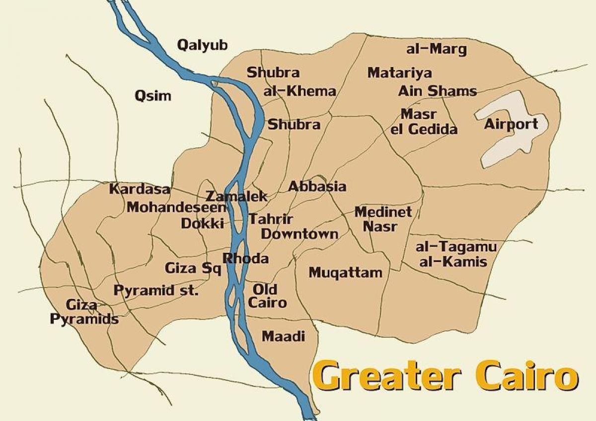 Mapa de los barrios de El Cairo